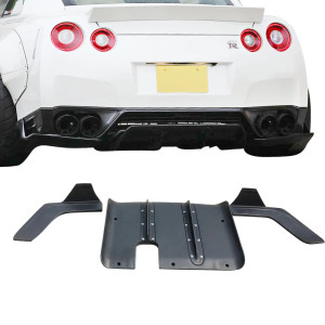 VSaero FRP LBPE v1 Valances w Diffuser 3pc for Nissan GT-R GTR (R35) 2009-2017 - image 1