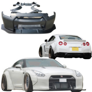 VSaero FRP LBPE v1 Wide Body Kit 13pc for Nissan GT-R GTR (R35) 2009-2017 - image 1