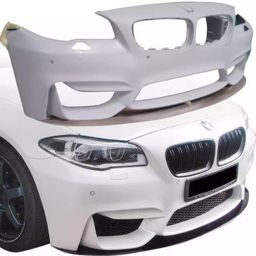 ModeloDrive FRP Type-M4 Style Front Bumper and Lip 2pc > BMW 5-Series F10 2011-2016 > 4dr - image 1