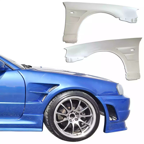 ModeloDrive FRP BSPO Wide Body 20mm Fenders (front) 2pc > Nissan Skyline R34 GTR 1999-2004 - image 1