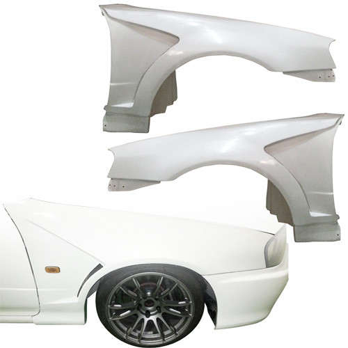 ModeloDrive FRP DLUC Wide Body Fenders (front) 2pc > Nissan Skyline R34 GTR 1999-2004 - image 1