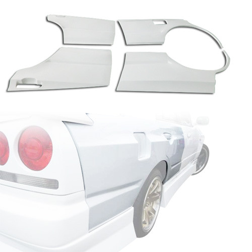 ModeloDrive FRP URA Wide Body Fenders (rear) 4pc > Nissan Skyline R34 GTT 1999-2004 > 4dr Sedan - image 1