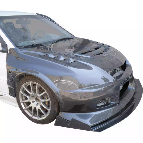 ModeloDrive Carbon Fiber VOLT Race Clam Shell (front) > Mitsubishi Evolution EVO8 EVO9 2003-2006 - image 1