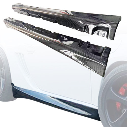 ModeloDrive Carbon Fiber TART Side Skirts > Porsche Cayman (987) 2006-2012 - image 1