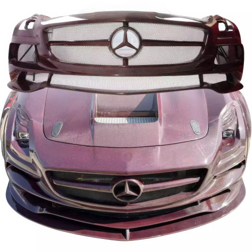 ModeloDrive Carbon Fiber BLK-GT Wide Body Front Bumper > Mercedes-Benz SLS AMG (R197) 2011-2014 - image 1