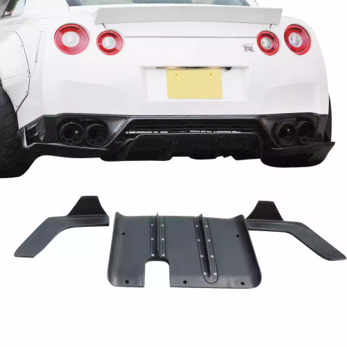 VSaero FRP LBPE v1 Valances w Diffuser 3pc > Nissan GT-R GTR R35 2009-2017 - image 1