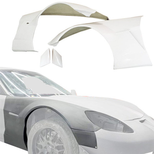 ModeloDrive FRP GT3-XL Wide Body Fenders (front) 4pc > Chevrolet Corvette C6 2005-2013 - image 1