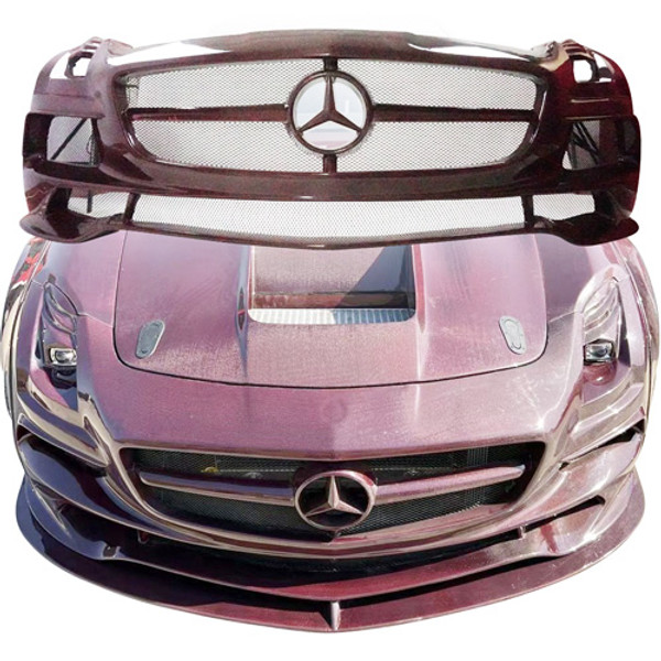 ModeloDrive Carbon Fiber BLK-GT Wide Body Front Bumper > Mercedes-Benz SLS AMG (R197) 2011-2014 - image 1