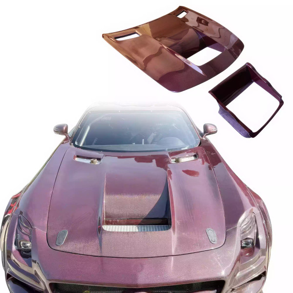 ModeloDrive Carbon Fiber BLK-GT Hood > Mercedes-Benz SLS AMG (R197) 2011-2014 - image 1