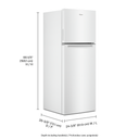 Whirlpool® 24-inch Wide Small Space Top-Freezer Refrigerator - 12.9 cu. ft. WRT313CZLW