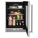 Kitchenaid® 24 Undercounter Refrigerator with Glass Door and Shelves with Metallic Accents KURR314KSS