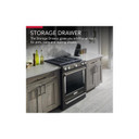 Kitchenaid® 30-Inch 5-Burner Gas Slide-In Convection Range KSGG700EBS