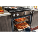 Kitchenaid® 30-Inch 5-Burner Gas Slide-In Convection Range KSGG700EBS