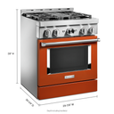 KitchenAid® 30'' Smart Commercial-Style Gas Range with 4 Burners KFGC500JSC