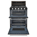 Kitchenaid® 30-Inch 5 Burner Gas Double Oven Convection Range KFGD500EBS