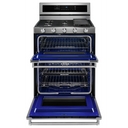 Kitchenaid® 30-Inch 5 Burner Dual Fuel Double Oven Convection Range KFDD500ESS