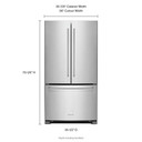 Kitchenaid® 25 Cu. Ft. 36-Width Standard Depth French Door Refrigerator with Interior Dispense KRFF305ESS