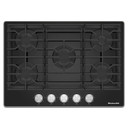 Kitchenaid® 30" Gas-on-Glass Cooktop KCGG530PBL