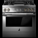 Jennair® 36" RISE™ Gas Professional-Style Range with Chrome-Infused Griddle JGRP536HL
