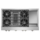 Jennair® 48" RISE™ Gas Professional-Style Rangetop with Chrome-Infused Griddle and Gas Grill JGCP748HL