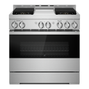 Jennair® 36 NOIR™ Gas Professional-Style Range with Chrome-Infused Griddle JGRP536HM