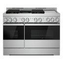 Jennair® NOIR™ 48 Gas Professional-Style Range with Chrome-Infused Griddle and Grill JGRP748HM