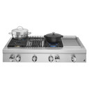 Jennair® 48" NOIR™ Gas Professional-Style Rangetop with Chrome-Infused Griddle and Gas Grill JGCP748HM