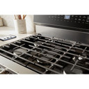 Whirlpool® 30-inch Smart Gas Range with True Convection, Steam/Self Cleaning, Rapid Preheat 5.3 CuFt Capacity WFGS7530RZ