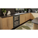 Kitchenaid® 24" Undercounter Wine Cellar with Full-Extension Wood-Front Racks KUWR524SBE