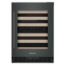 Kitchenaid® 24" Undercounter Wine Cellar with Full-Extension Wood-Front Racks KUWR524SJP