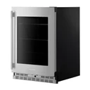Kitchenaid® 24" Undercounter Refrigerator with Glass Door and Shelves with Metallic Accents KURR524SPS