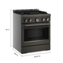 KitchenAid® 30-Inch 4 Burner Commercial-Style Gas Range with No Preheat Air Fry Mode KFGS930SBE