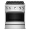KitchenAid® 30-Inch 4 Burner Commercial-Style Gas Range with No Preheat Air Fry Mode KFGS930SSS