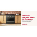 KitchenAid® 36-Inch 6-Element Induction Freestanding Commercial-Style Range with Air Fry KFIS936SBE