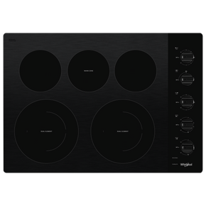 Whirlpool® 30-inch Electric Ceramic Glass Cooktop with Two Dual Radiant Elements WCE77US0HB