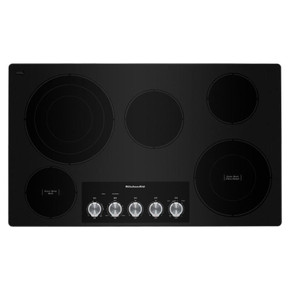 Kitchenaid® 36" Electric Cooktop with 5 Elements and Knob Controls KCES556HSS
