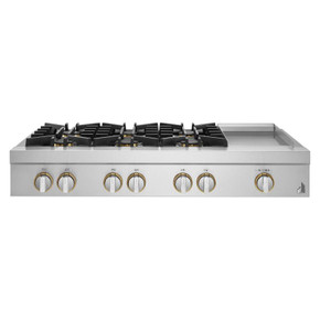 Jennair® 48" RISE™ Gas Professional-Style Rangetop with Chrome-Infused Griddle JGCP548HL Jennair® 48" RISE™ Gas Professional-Style Rangetop with Chrome-Infused Griddle JGCP548HL