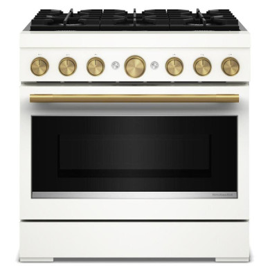 Kitchenaid® 36-Inch 6 Burner Commercial-Style Dual Fuel Range with No Preheat Air Fry Mode KFDS936SPL