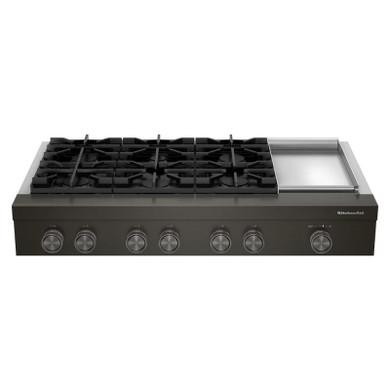 KitchenAid® 48-inch 6-Burner Gas Commercial-Style Rangetop with Griddle KCGK948TBE