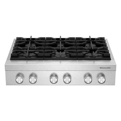 KitchenAid® 36-inch 6-Burner Gas Commercial-Style Rangetop KCGK936TSS