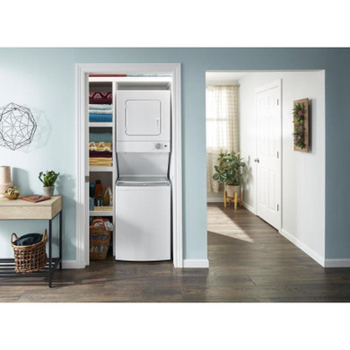 Whirlpool® 1.8 cu.ft I.E.C. Electric Stacked Laundry Center 6 Wash cycles and AutoDry™ YWET4024HW