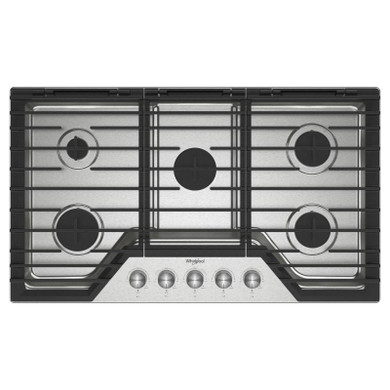 Whirlpool® 36-inch Gas Cooktop with Fifth Burner WCGK7036PS