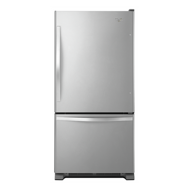 Whirlpool® 33-inches wide Bottom-Freezer Refrigerator with SpillGuard™ Glass Shelves - 22 cu. ft WRB322DMBM