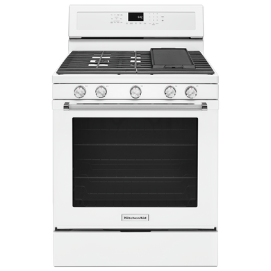 Kitchenaid® 30-Inch 5-Burner Gas Convection Range KFGG500EWH