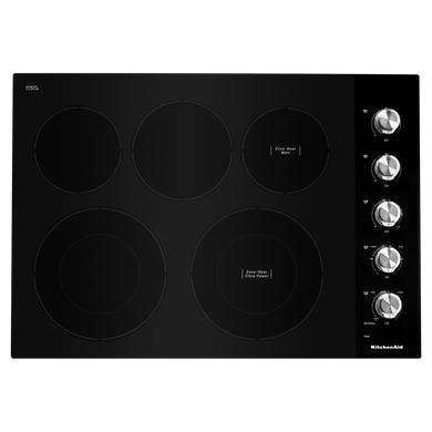 Kitchenaid® 30 Electric Cooktop with 5 Elements and Knob Controls KCES550HBL