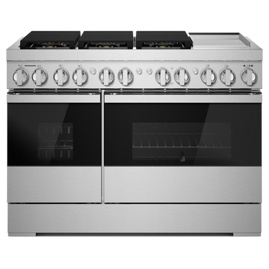 Jennair® NOIR™ 48" Dual-Fuel Professional Range with Chrome-Infused Griddle JDRP548HM