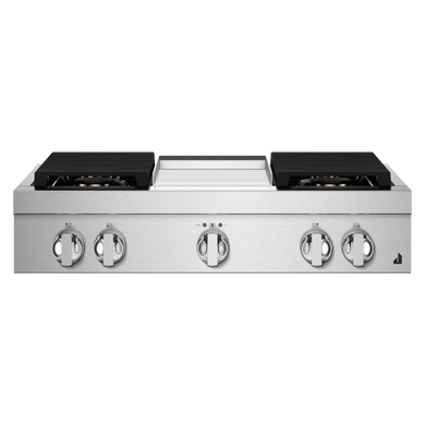 Jennair® 36" NOIR™ Gas Professional-Style Rangetop with Chrome-Infused Griddle JGCP536HM