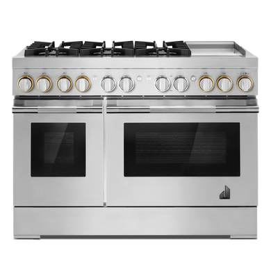 Jennair® RISE™ 48 Dual-Fuel Professional Range with Chrome-Infused Griddle JDRP548HL