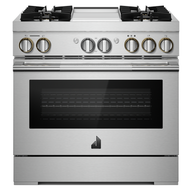 Jennair® 36" RISE™ Dual-Fuel Professional-Style Range with Chrome-Infused Griddle JDRP536HL