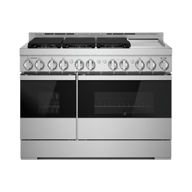 Jennair® NOIR™ 48" Dual-Fuel Professional-Style Range with Chrome-Infused Griddle and Steam Assist JDSP548HM